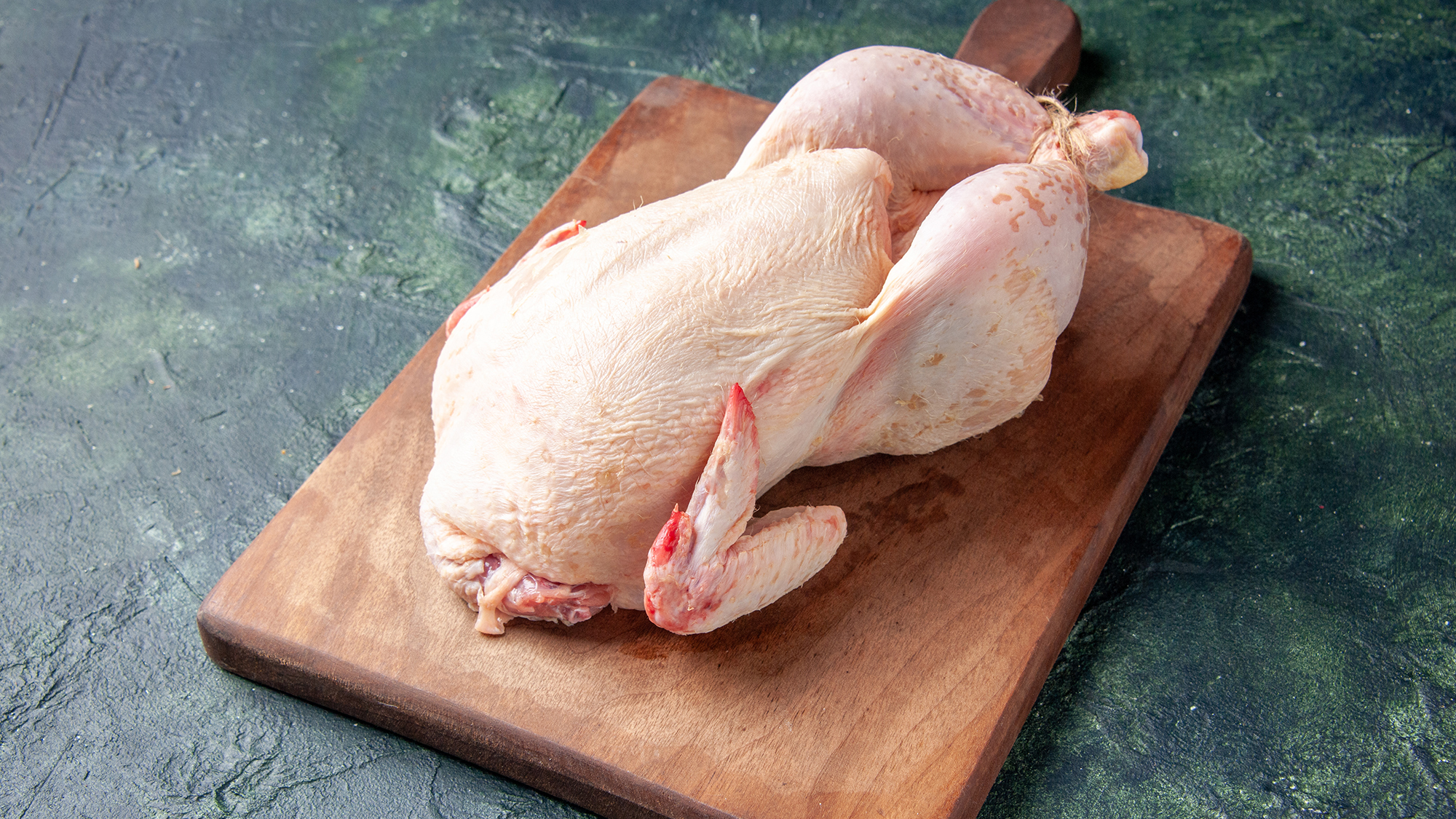 front view fresh raw chicken on dark blue background kitchen restaurant meal animal photo food chicken meat color farm